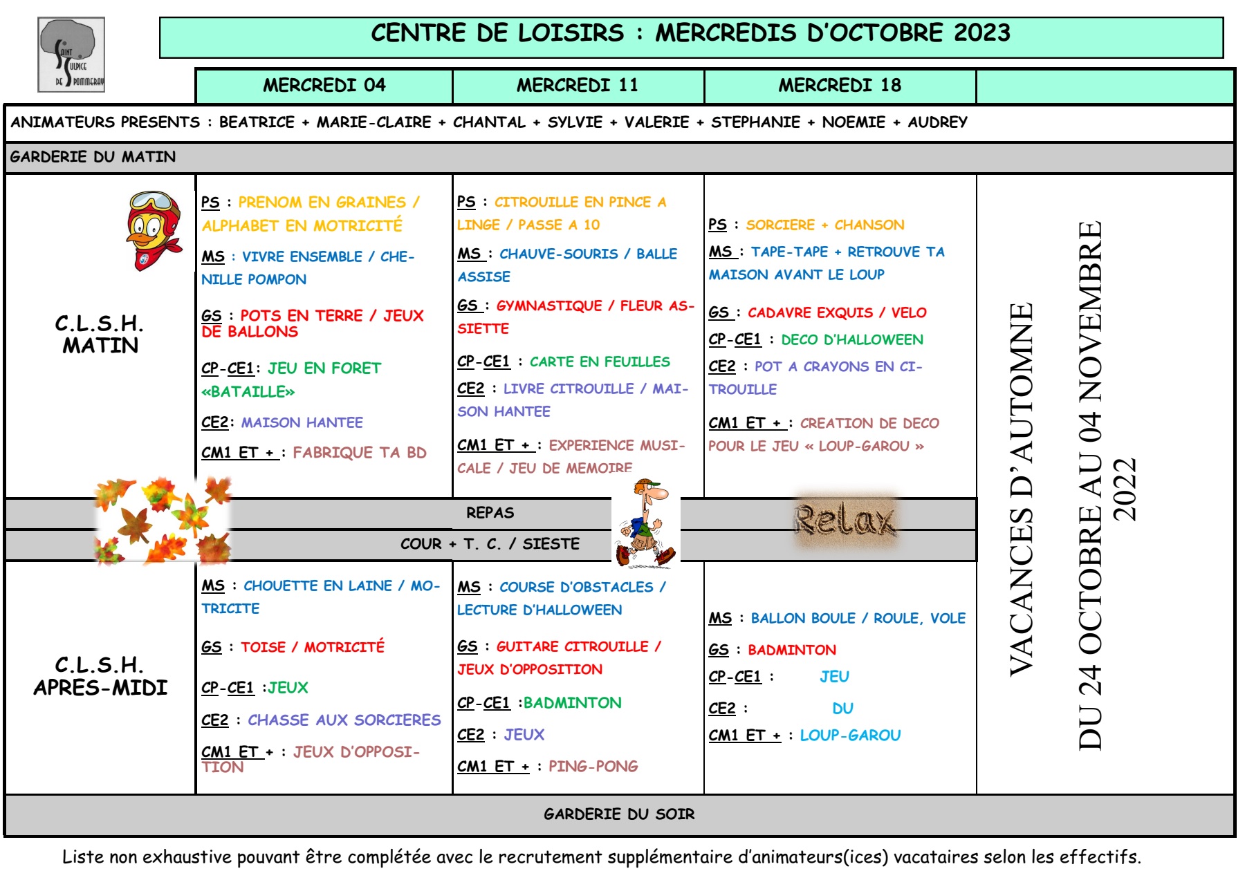 Mercredis de Octobre 2023