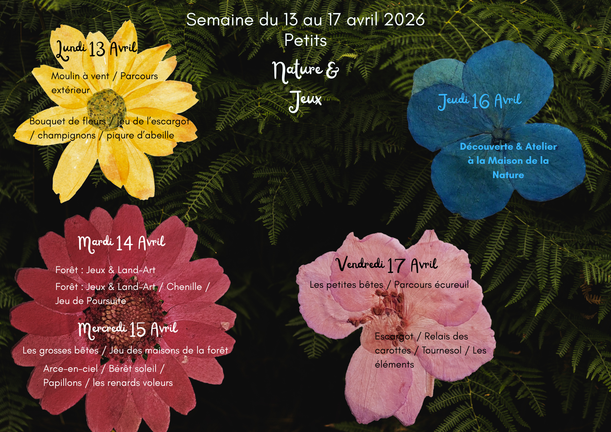 Planning de printemps Petits S1