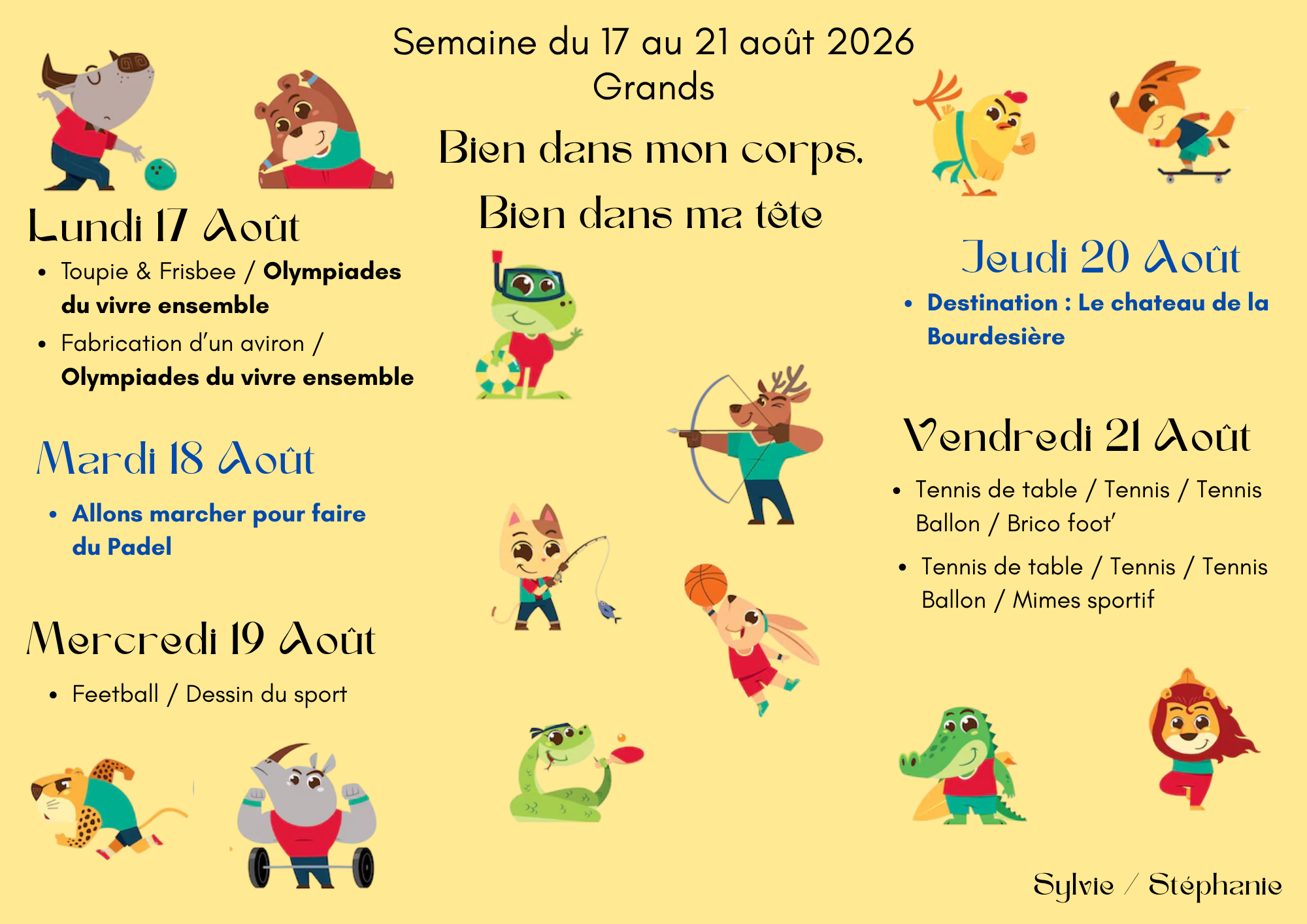 Planning d'été Grands S7