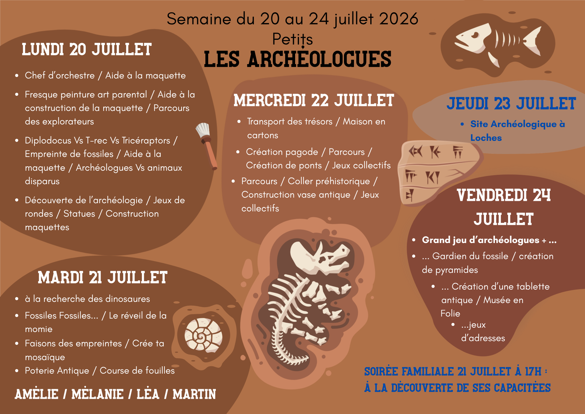 Planning d'été Petits S3