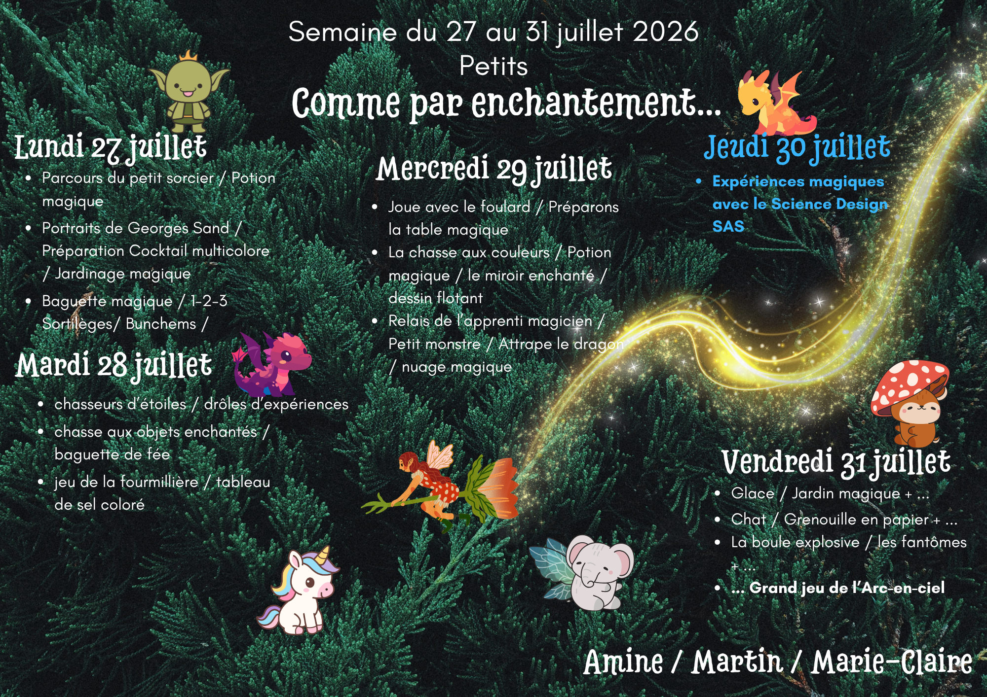 Planning d'été Petits S4