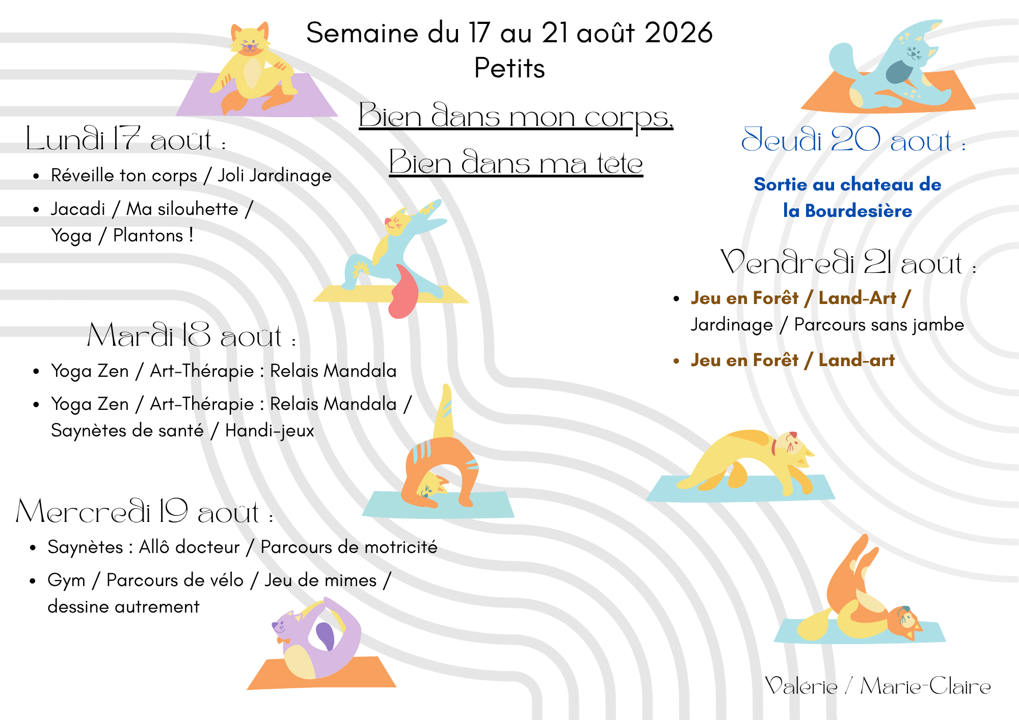 Planning d'été Petits S7