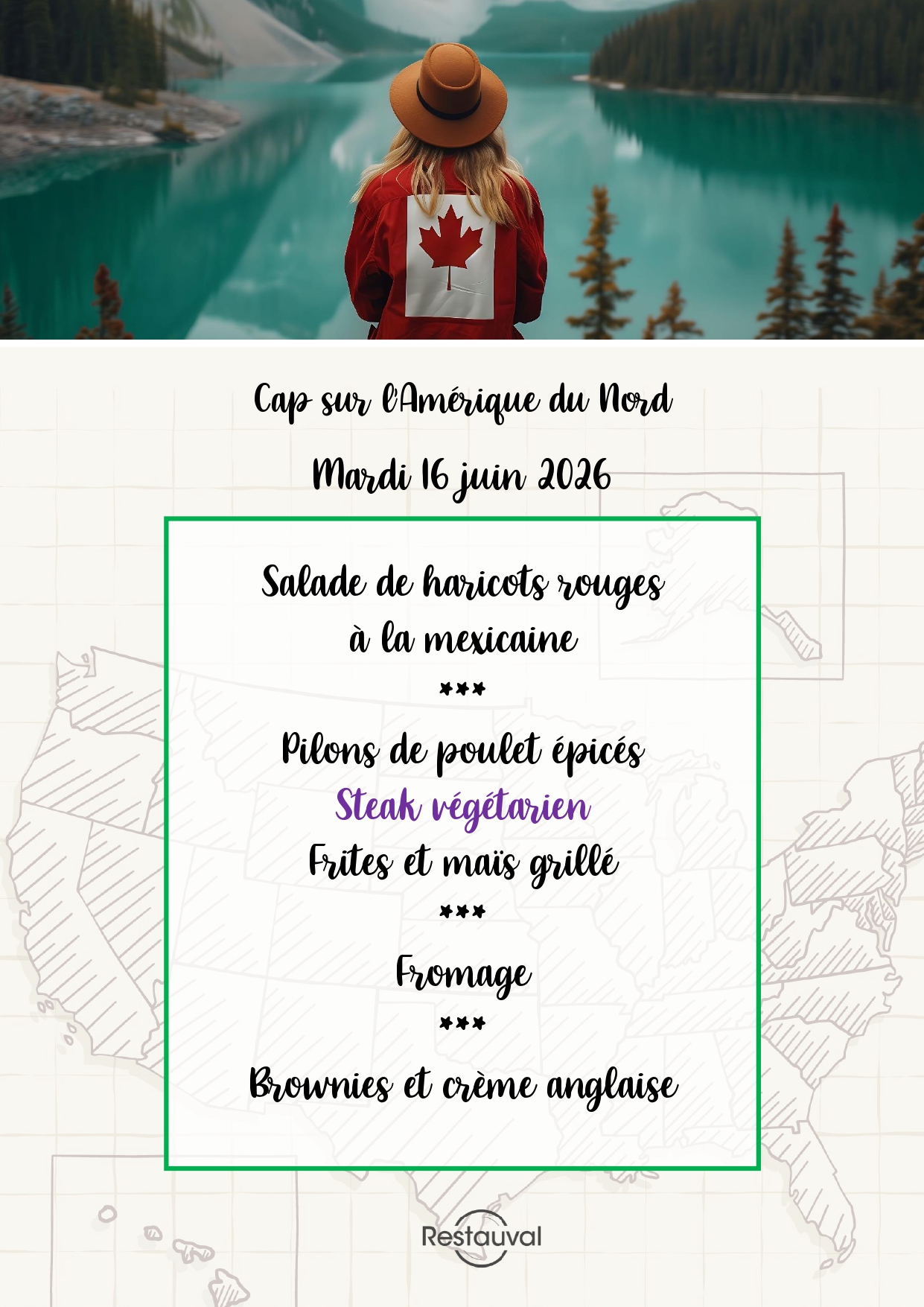 Repas scolaire 2025-2026 Amerique du Nord