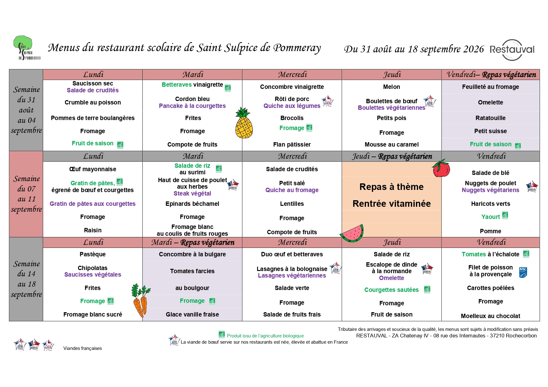 Repas scolaire 2026-2027 trimestre 1 partie 1