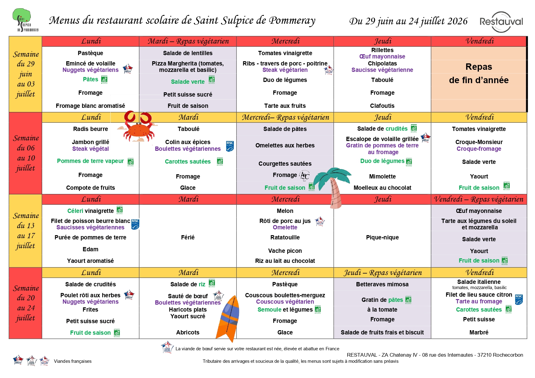 Repas scolaire 2025-2026 trimestre 3 partie 3