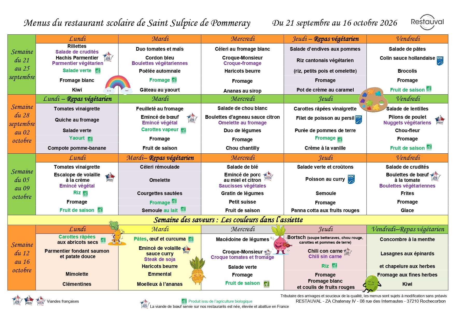 Repas scolaire 2026-2027 trimestre 1 partie 2