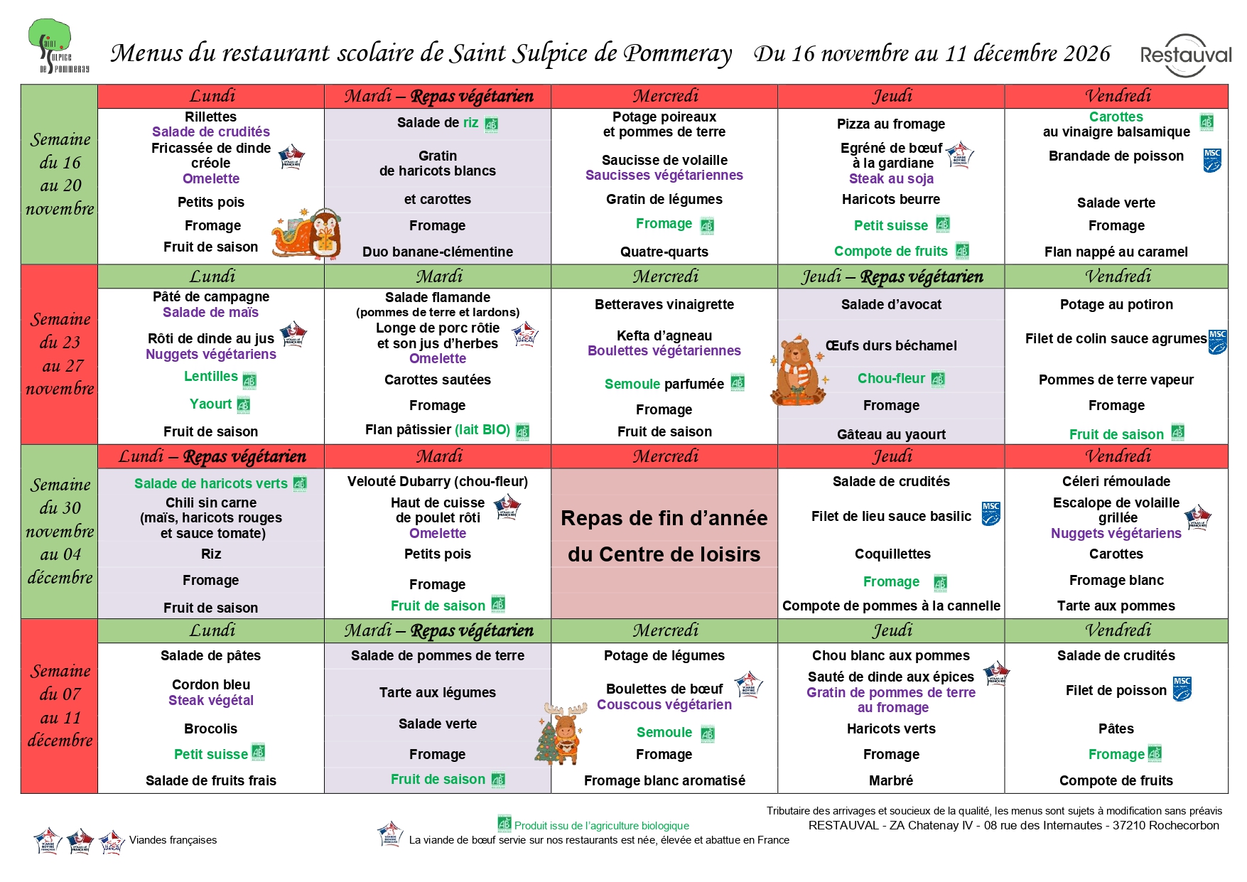 Repas scolaire 2026-2027 trimestre 1 partie 4