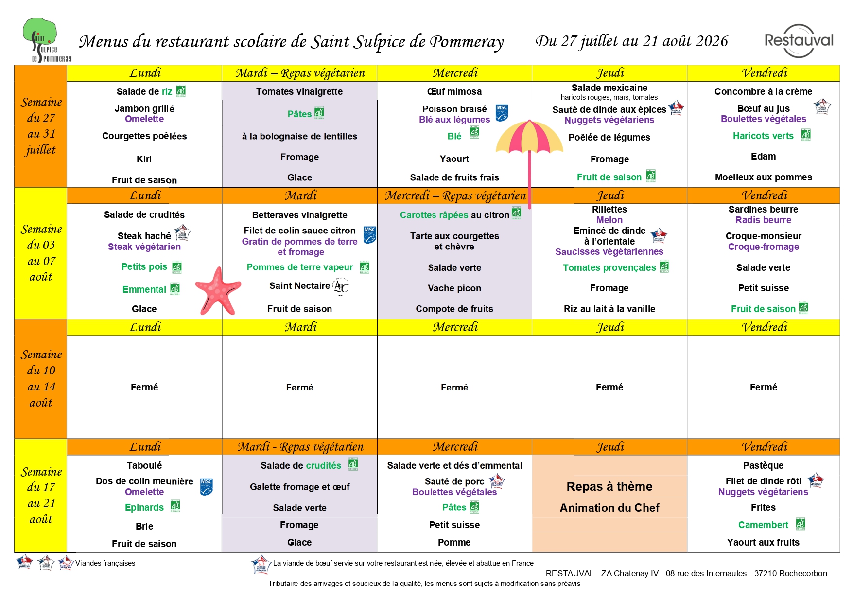 Repas scolaire 2025-2026 trimestre 3 partie 4